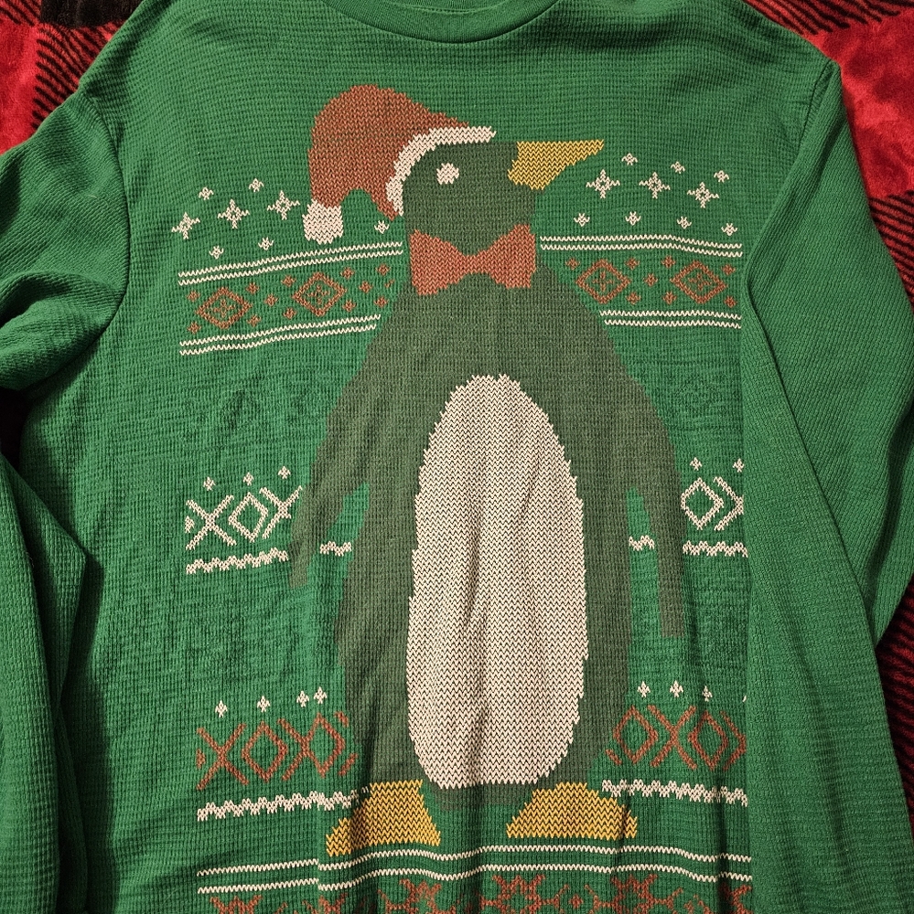Green Penguin Christmas Sweater